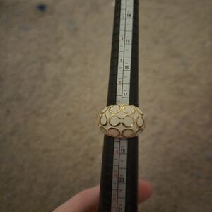 Coach White And Gold Ring